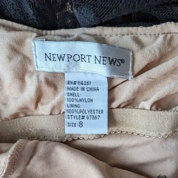 Vintage y2k Newport News Strapless Gown Black Lace Dress Prom Whimsygoth Size 8 - Picture 8 of 12